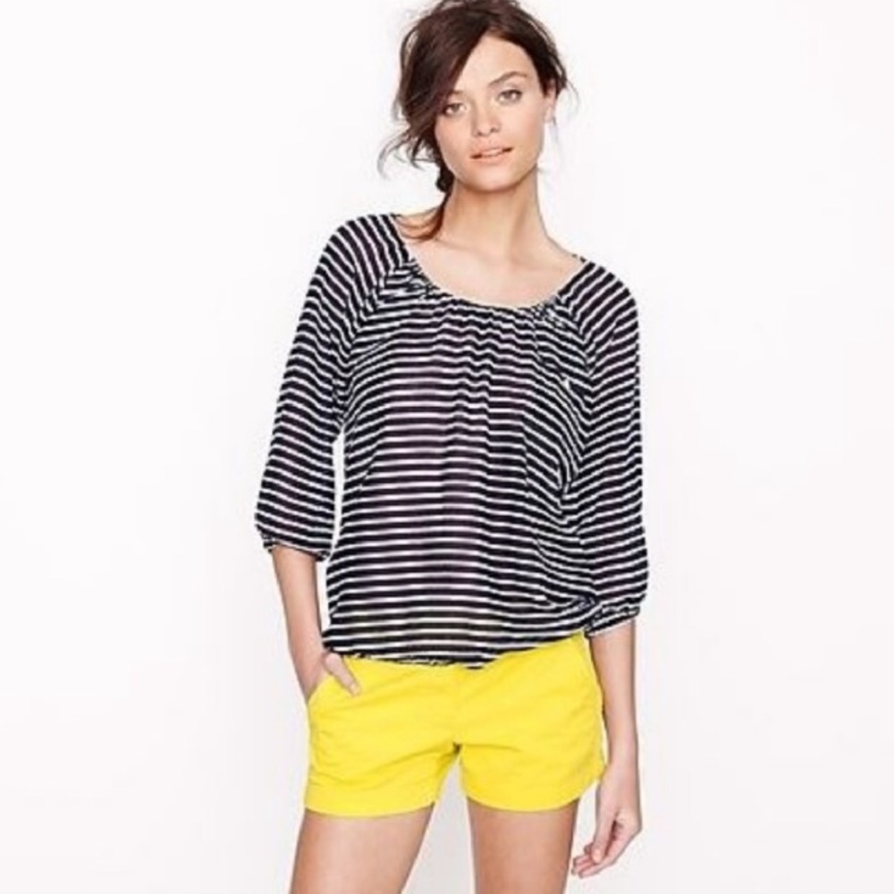 J. Crew Gauze Peasant Top